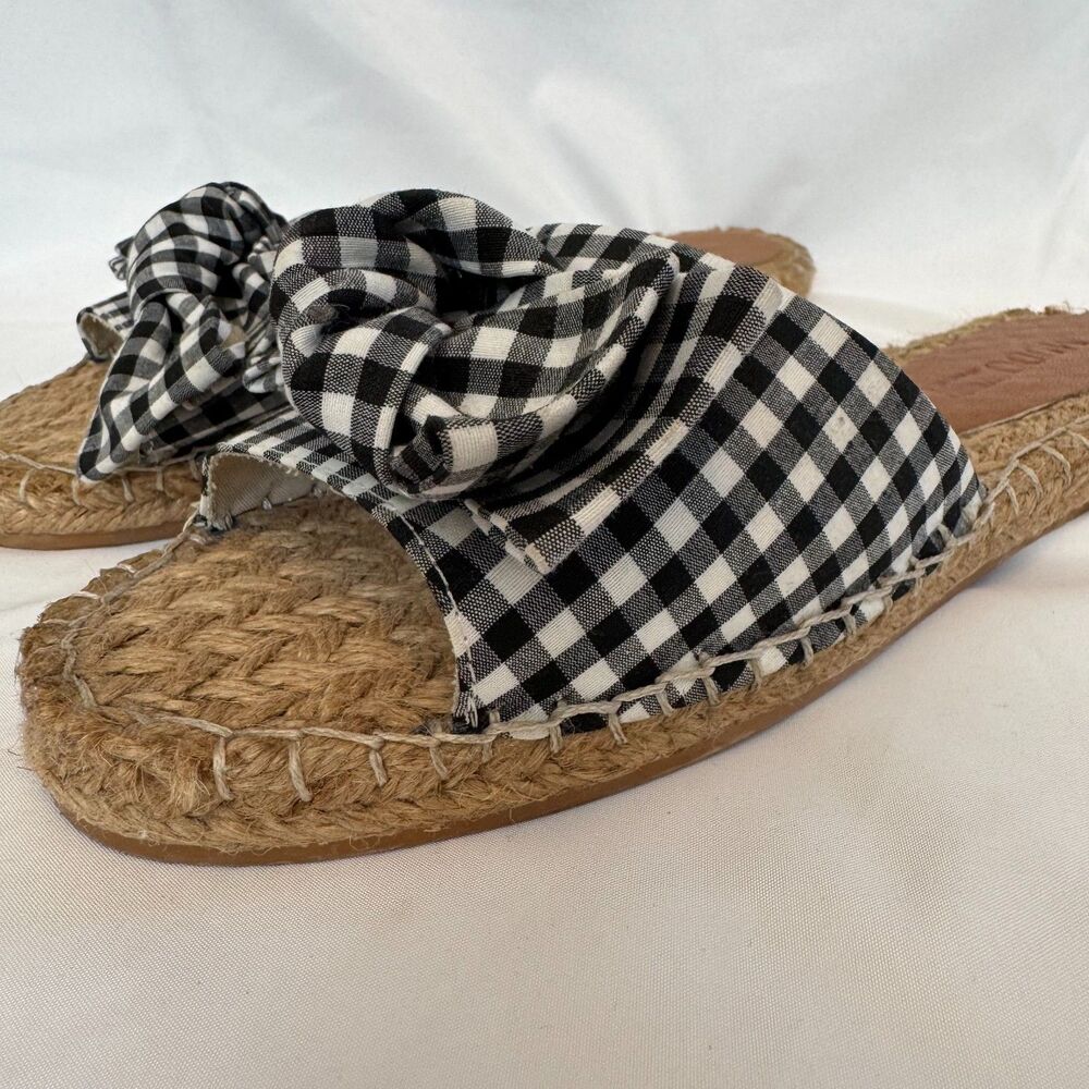 Mudo Collection Black and White Gingham Slide Sandals Size 39 / US 8 - Picture 5 of 8
